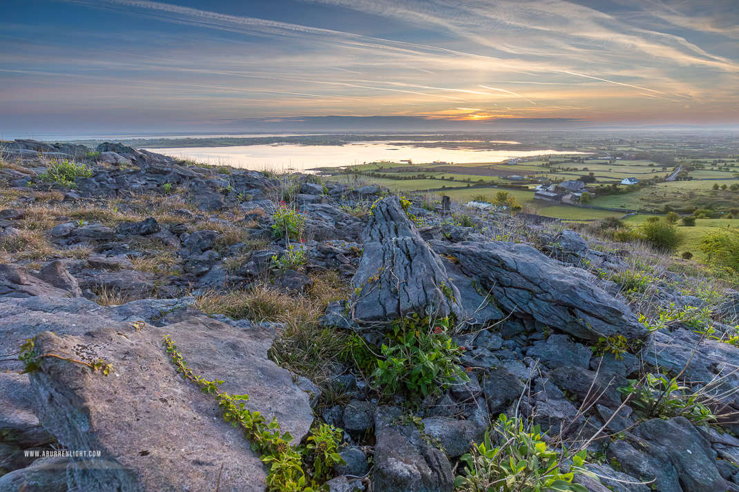 Abbey Hill Burren Clare Ireland - abbey hill,april,flowers,mist,spring,sunrise,twilight