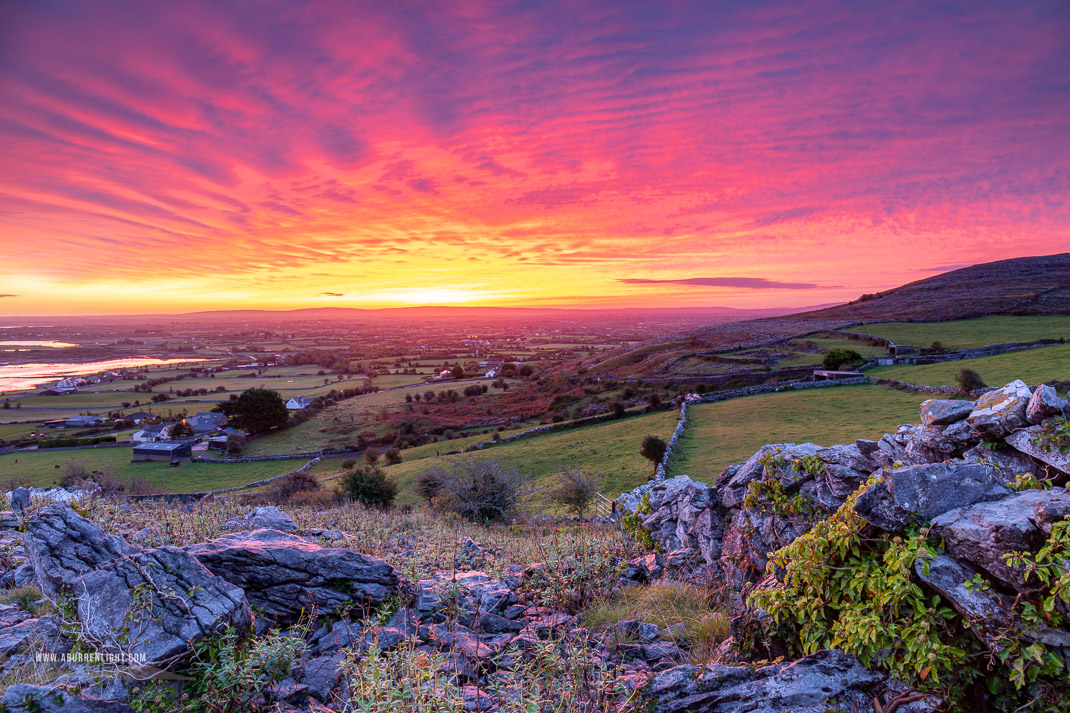 Abbey Hill Burren Clare Ireland - abbey hill,autumn,long exposure,october,pink,purple,sunrise,twilight,portfolio