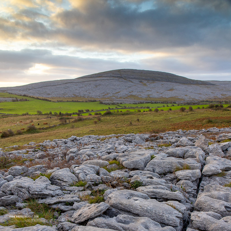 Abbey Hill Burren Clare Ireland - abbey hill,autumn,hills,november,square,sunrise