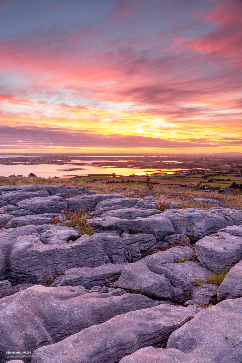 Abbey Hill Burren Clare Ireland - abbey hill,august,summer,twilight,hills,orange