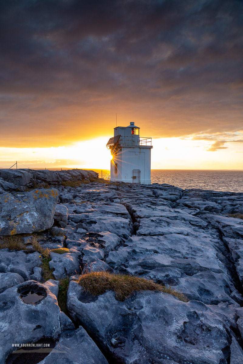 Black Head Fanore Wild Atlantic Way Clare Ireland - april,black head,fanore,lighthouse,spring,sunset,sunstar,portfolio,golden,coast
