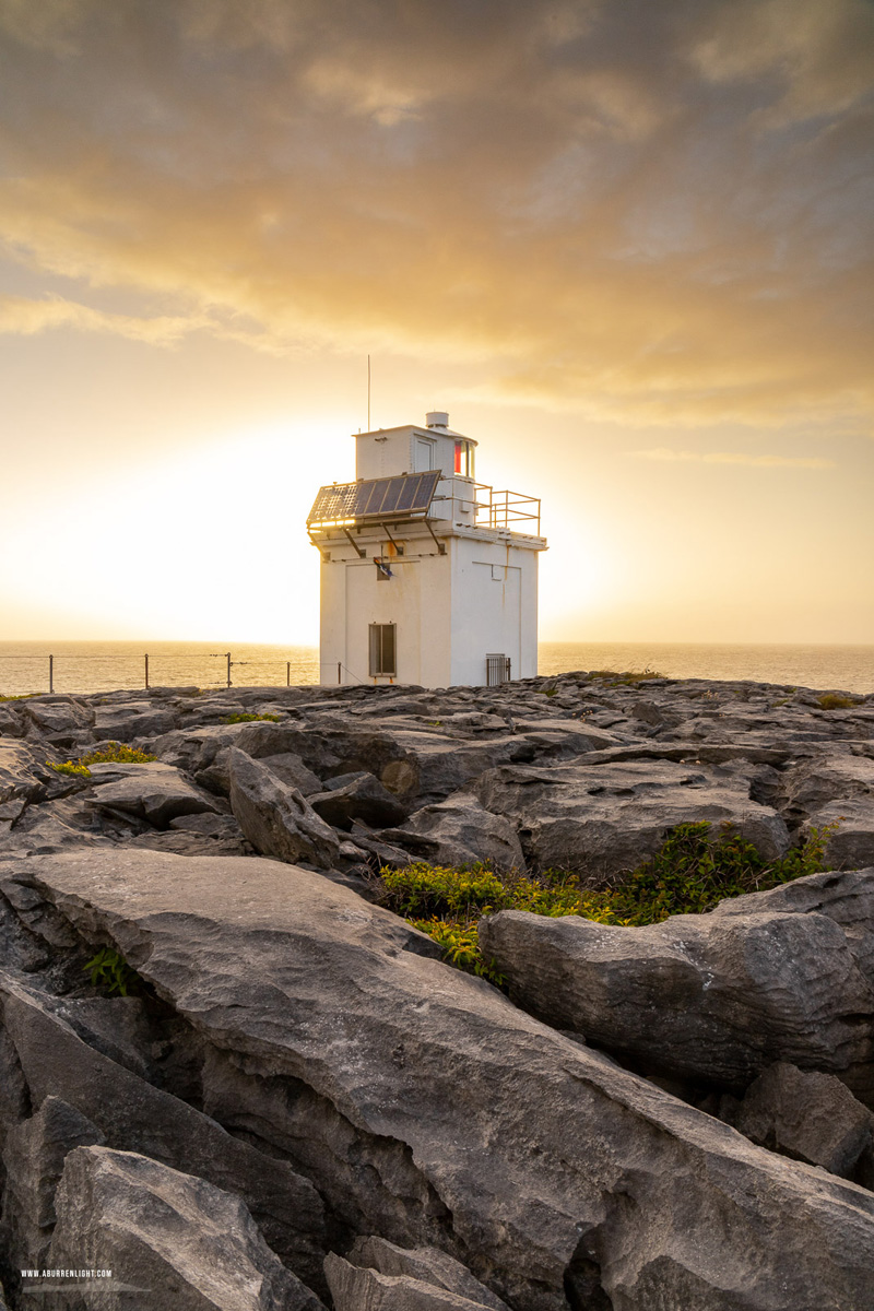 Black Head Fanore Wild Atlantic Way Clare Ireland - black head,golden hour,june,lighthouse,spring,sunset,landmark,coast