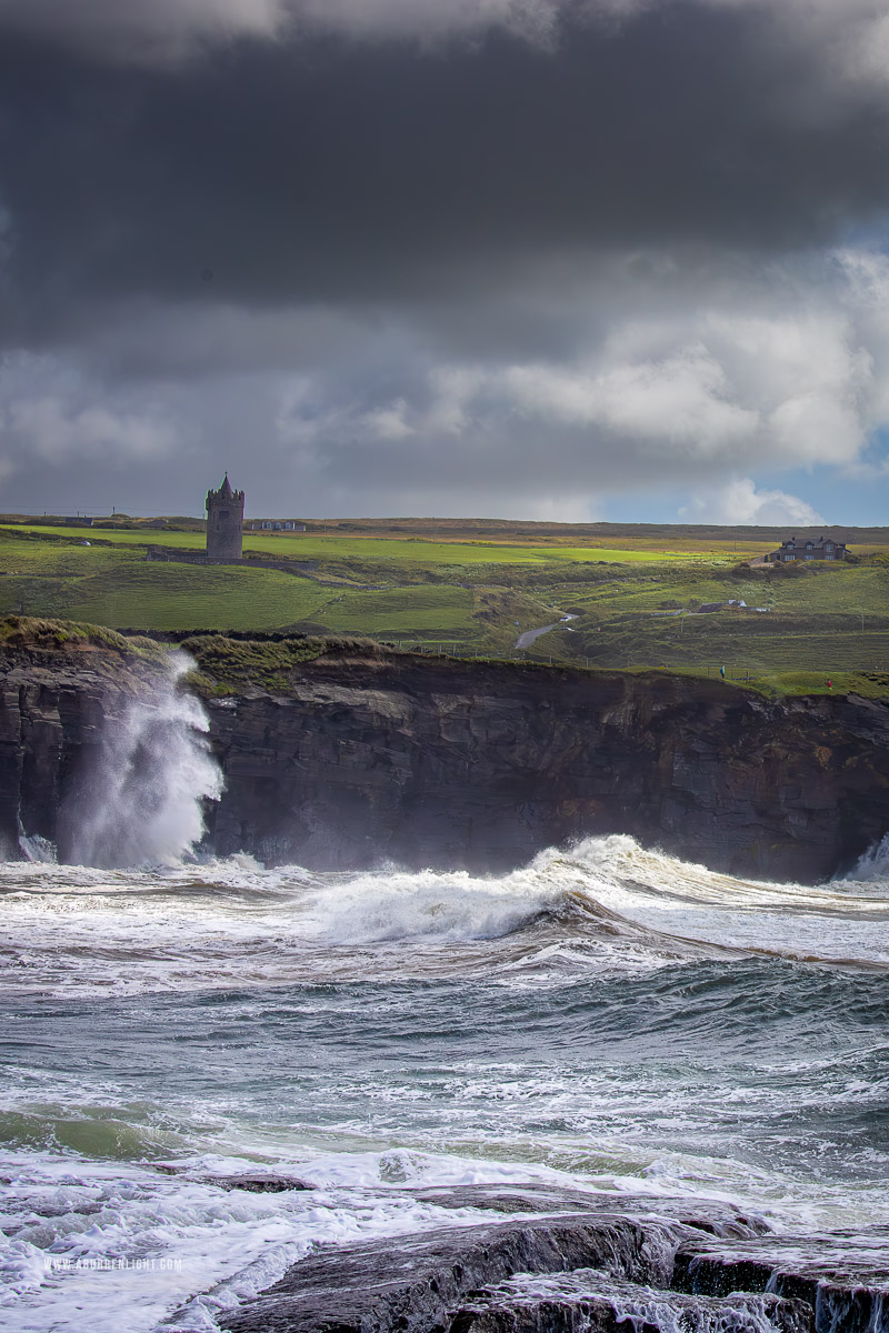Doolin Wild Atlantic Way Clare Ireland - august,castle,coast,doolin,doonagore,storm,summer,waves,drama