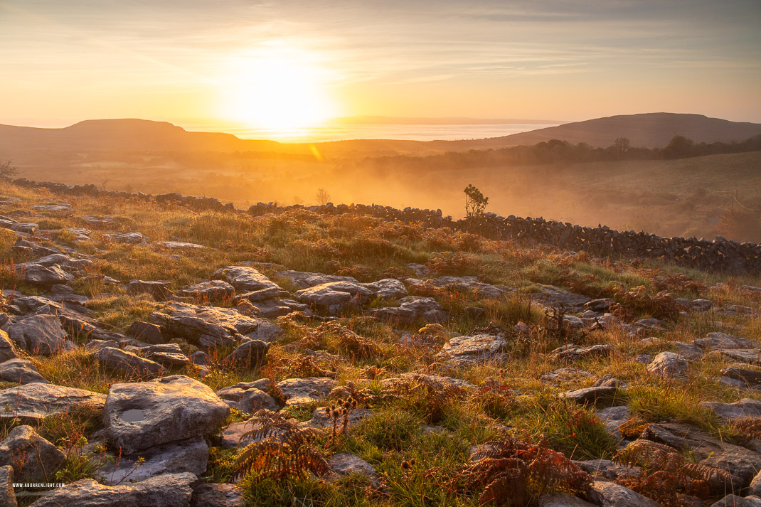 Fahee North Carron Burren East Clare Ireland - autumn,fahee,mist,october,sunrise,portfolio,golden,hills