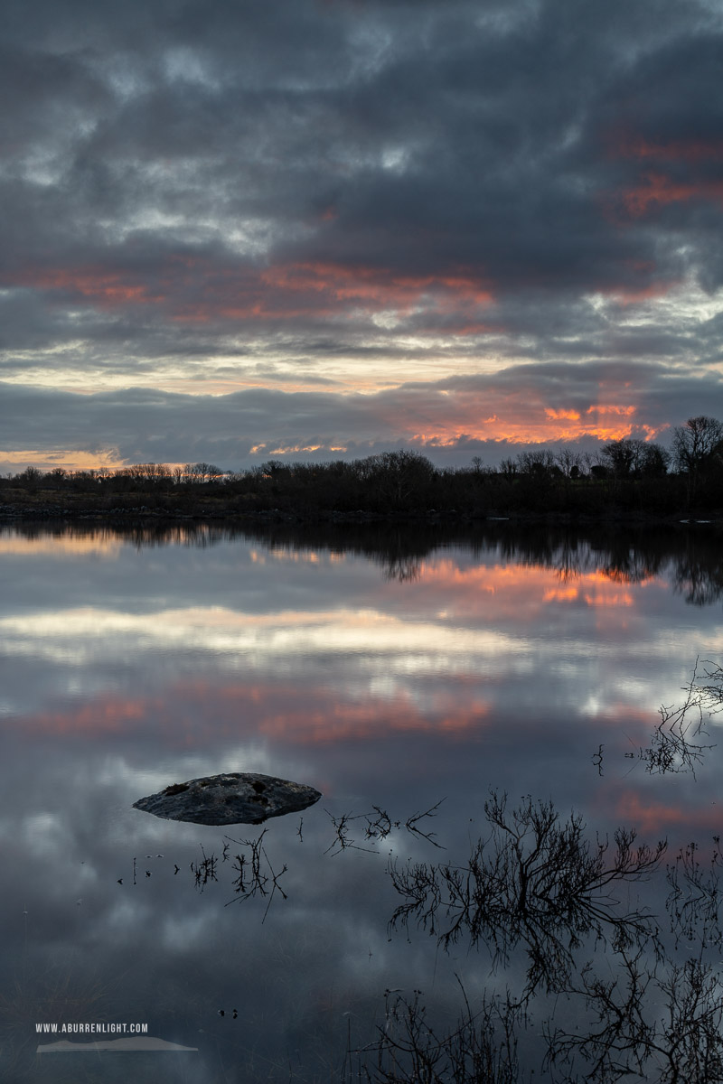 Mullaghmore Burren National Park Clare Ireland - february,mullaghmore,pink,reflections,twilight,winter,park