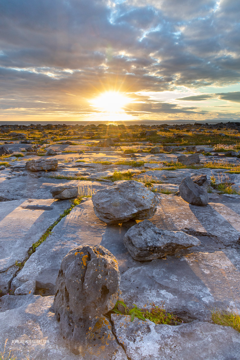 Murrooughtoohy Black Head Fanore Wild Atlantic Way Clare Ireland - black head,erratic,june,murrooughtoohy,summer,sunset,sunstar,coast,golden