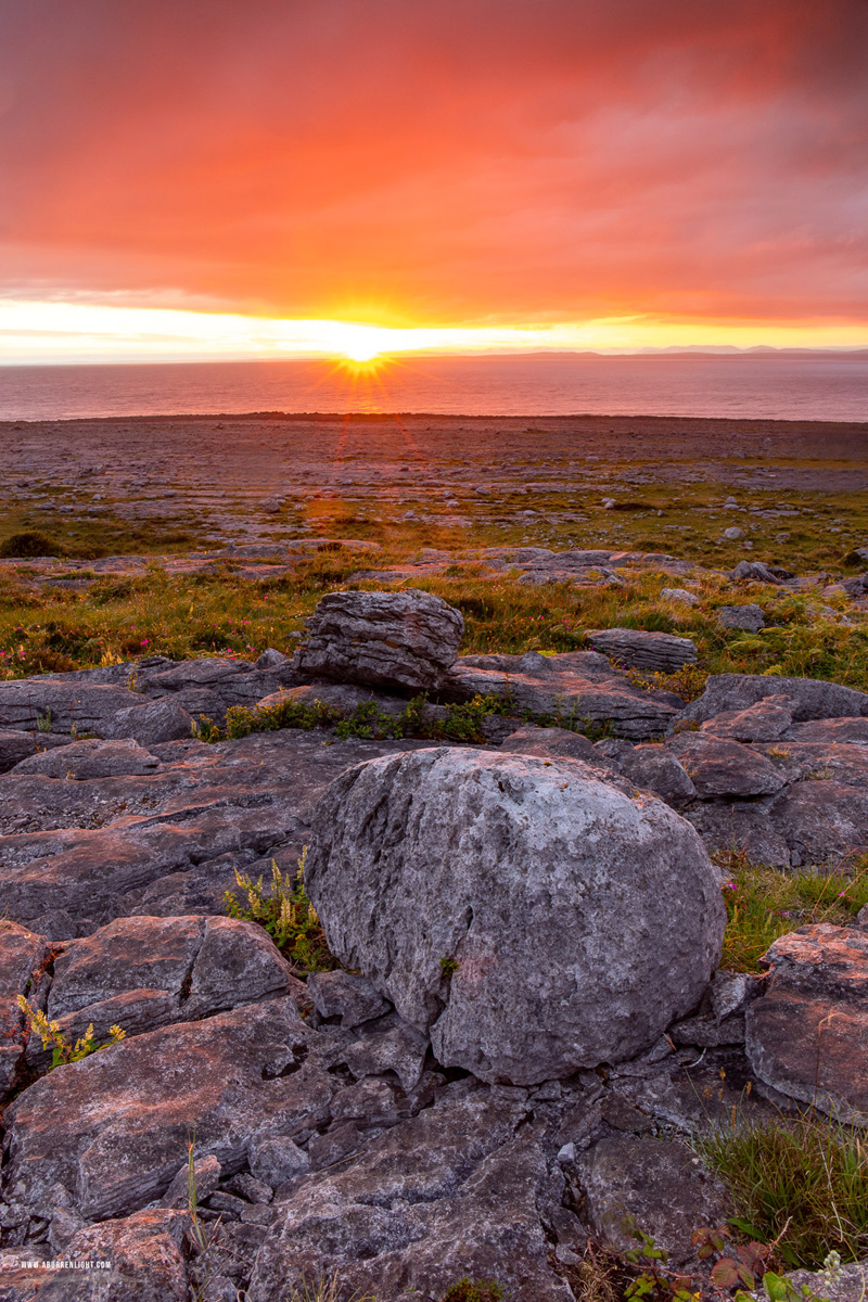 Murrooughtoohy Black Head Fanore Wild Atlantic Way Clare Ireland - black head,erratic,murrooughtoohy,orange,july,summer,sunset,coast