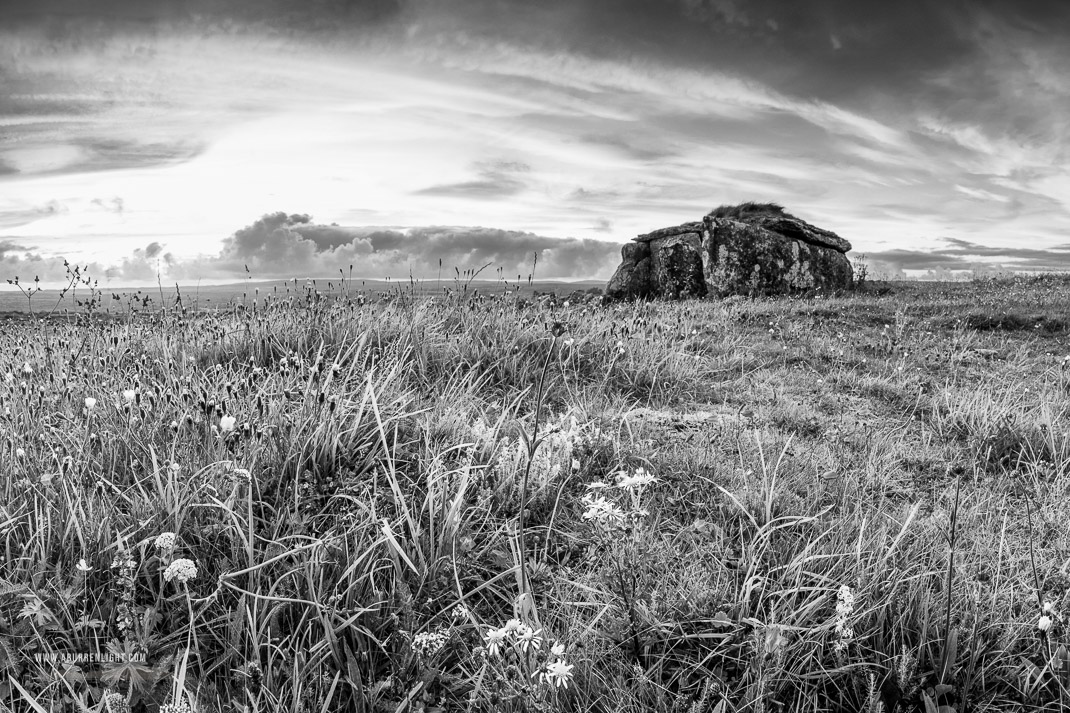 Parknabinnia Wedge Tomb Roughan Hill Kilnaboy Burren Clare Ireland - august,monochrome,hills,landmark,parknabinnia,roughan,summer,tomb