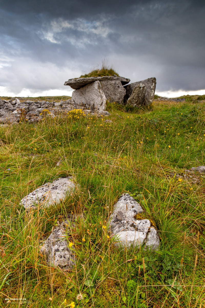 Parknabinnia Wedge Tomb Roughan Hill Kilnaboy Burren Clare Ireland - parknabinnia,september,summer,tomb,wedge tomb,hills,roughan,landmark