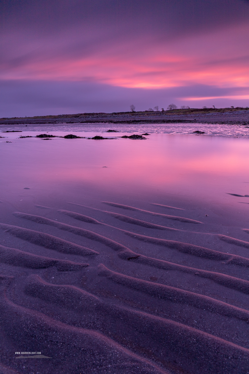 Rosshill Beach Aughinigh Peninsula Kinvara Wild Atlantic Way Clare Ireland - coast,december,limited,long exposure,pick-coast,pink,portfolio,rosshill,sand ripples,twilight,winter