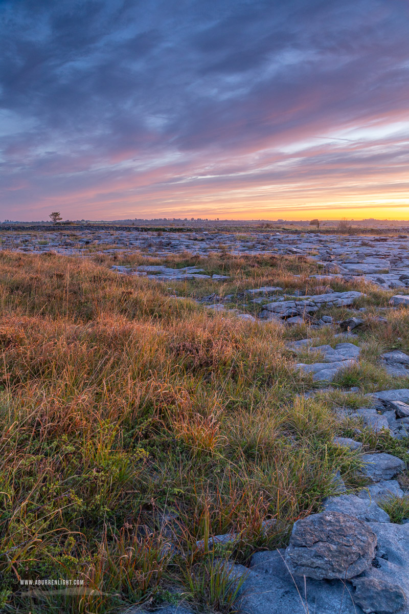 The Burren Clare Ireland - autumn,lowlands,red,september,twilight
