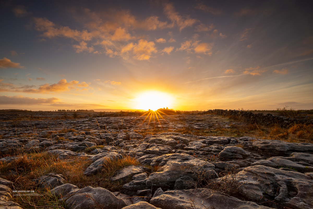 The Burren Clare Ireland - golden,january,lowland,sunrise,sunstar,winter