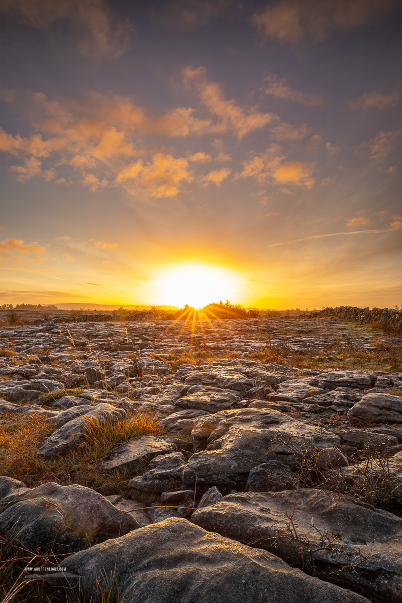 The Burren Clare Ireland - golden,january,lowland,sunrise,sunstar,winter