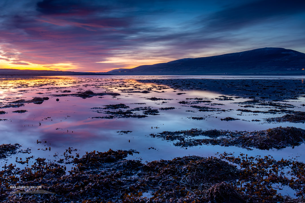 The Aughinish peninsula Wild Atlantic Way Kinvara Clare Ireland - aughinish,january,long exposure,red,twilight,winter,coast,blue