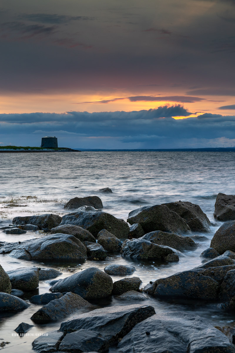 The Aughinish peninsula Wild Atlantic Way Kinvara Clare Ireland - aughinish,dusk,july,martello,summer,sunset,tower,coast