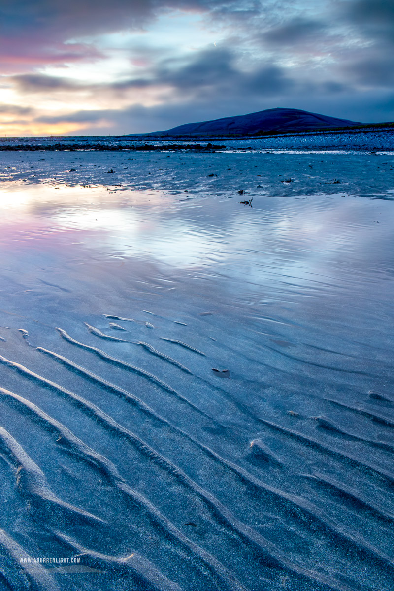 The Aughinish peninsula Wild Atlantic Way Kinvara Clare Ireland - aughinish,blue,january,long exposure,moon,sand ripples,portfolio,twilight,winter,coast