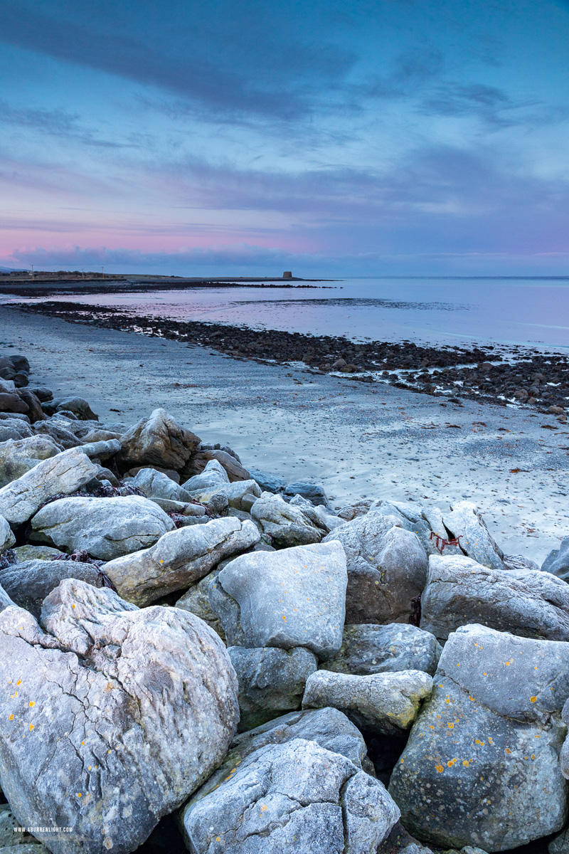 The Aughinish peninsula Wild Atlantic Way Kinvara Clare Ireland - aughinish,frost,january,landmark,martello,winter,kinvara,coast,blue
