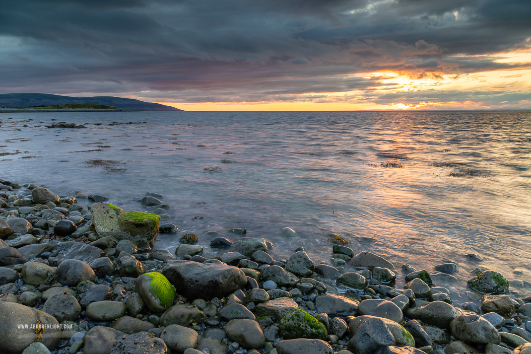 The Flaggy Shore Kinvara Wild Atlantic Way Clare Ireland - flaggy shore,green algae,july,long exposure,summer,sunset,coast,grey,drama