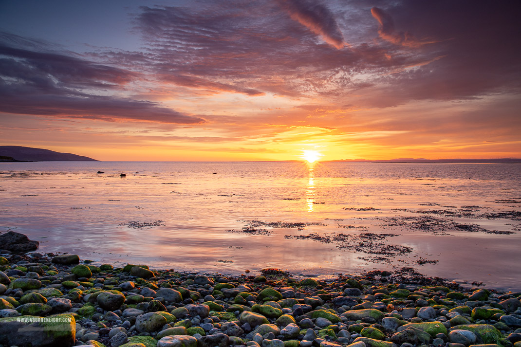 The Flaggy Shore Kinvara Wild Atlantic Way Clare Ireland - coast,flaggy shore,golden,may,orange,spring,sunset,sunstar