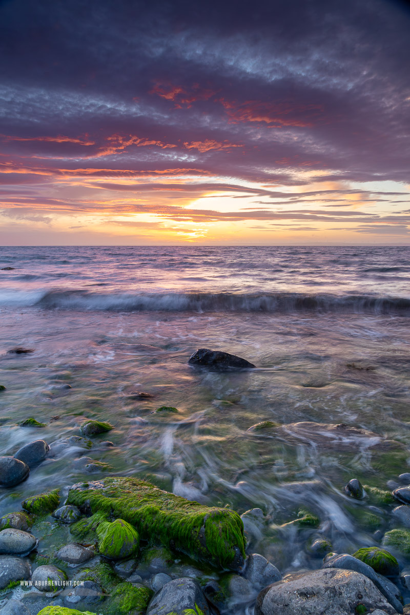 The Flaggy Shore Kinvara Wild Atlantic Way Clare Ireland - afterburn,boulders,coast,dusk,flaggy shore,july,pebbles,summer,sunset