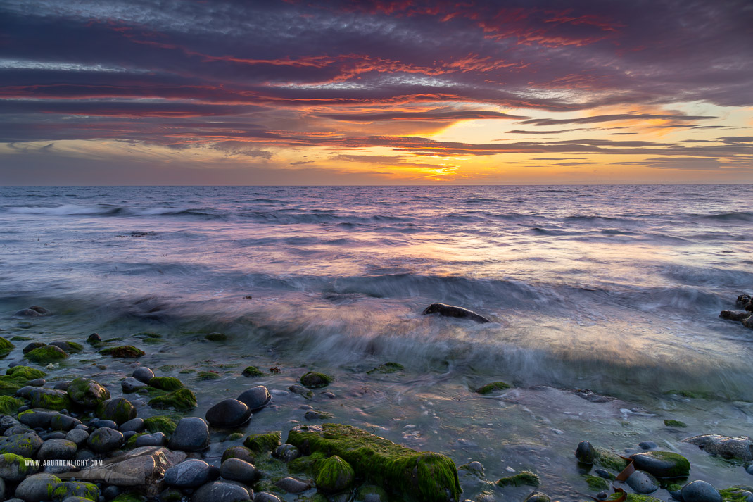 The Flaggy Shore Kinvara Wild Atlantic Way Clare Ireland - afterburn,boulders,coast,dusk,flaggy shore,july,pebbles,summer,sunset