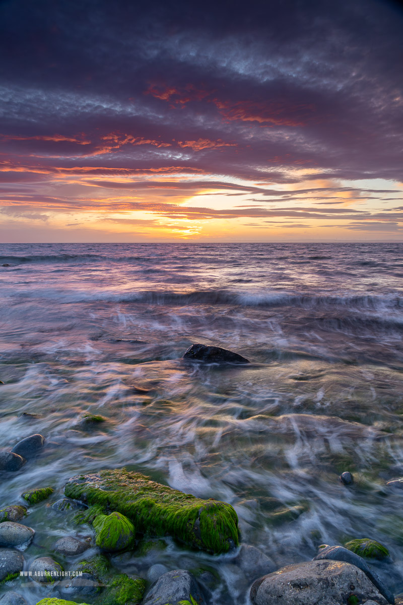 The Flaggy Shore Kinvara Wild Atlantic Way Clare Ireland - afterburn,boulders,coast,dusk,flaggy shore,july,pebbles,summer,sunset,portfolio