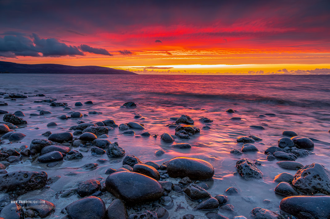 The Flaggy Shore Kinvara Wild Atlantic Way Clare Ireland - afterburn,boulder,dusk,flaggy shore,long exposure,red,september,summer,sunset,coast,portfolio,limited