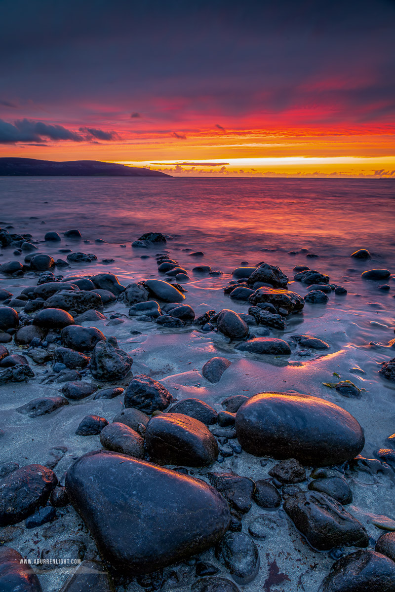 The Flaggy Shore Kinvara Wild Atlantic Way Clare Ireland - afterburn,boulder,dusk,flaggy shore,red,september,summer,sunset,coast,portfolio