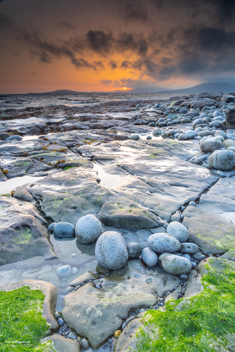 The Rine Peninsula Ballyvaughan Wild Atlantic Way Clare Ireland - april,ballyvaughan,green algae,long exposure,rine,spring,sunrise,haze,orange,coast