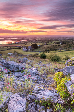 Colourful twilight over Abbey Hill in summer