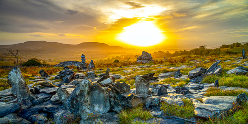 autumn,fahee,golden,hills,lone tree,mist,october,panorama,prayer,stone,sunrise,drama