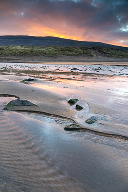 december,fanore,orange,sunrise,winter,beach,coast