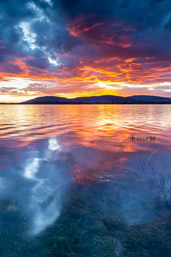afterburn,dusk,lough bunny,march,orange,red,reflections,spring,sunset,lowland