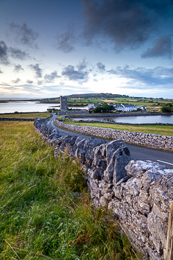 august,ballyvaughan,dusk,landmark,muckinish,summer,coast,tower,wall