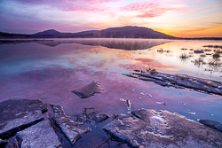 april,burren national park,mullaghmore,mist,red,reflections,spring,twilight,park