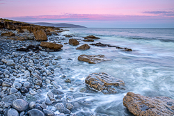 flaggy shore,long exposure,march,pink,sunrise,winter,coast