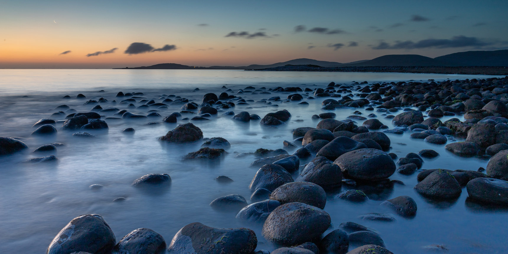 The coastal view from the Rine peninsula in Ballyvaughan, co Clare, Ireland
