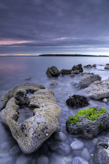 Twilight view over the Aughinish peninsula from Flaggy Shore, co Clare, Ireland